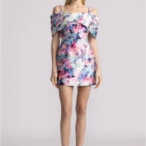 Zac Posen Floral Mini Dress off the shoulder, size 0